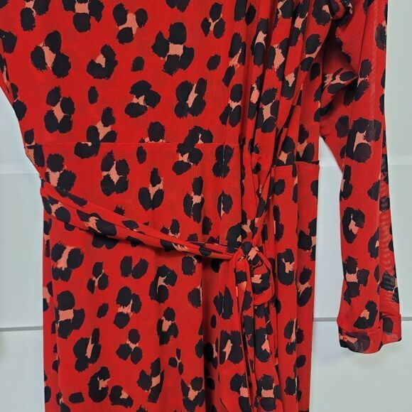 Cabi red leopard siren wrap dress, xxl - Picture 13 of 14